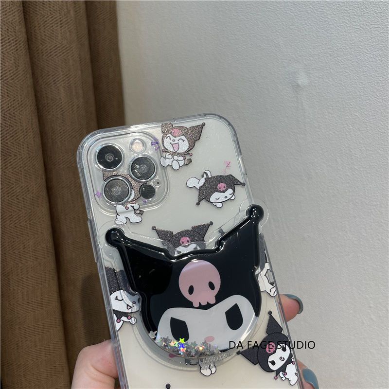 Ốp Điện Thoại Silicon Mềm Hình Quái Vật Hoạt Hình Có Giá Đỡ Cho iPhone xr 11promax Xs 78Plus 12ins