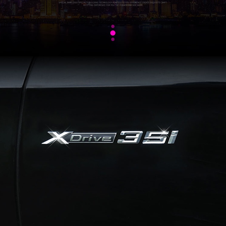 BMW Performance Wordmark Xdrive 28i 30i 35i 20i 25i 40i 48i 50i Bạc Sáng Bên Nhãn Phía Sau