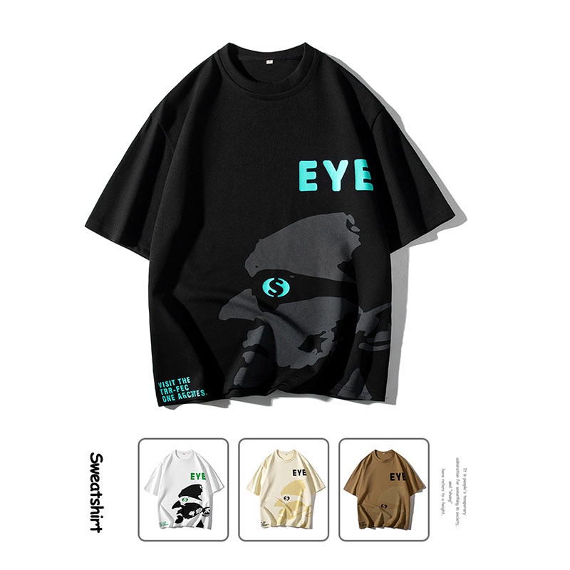 Áo Thun Tay Ngắn Cổ Tròn Dáng Rộng In Họa Tiết Graffiti Thời Trang Mùa Hè Cho Nam