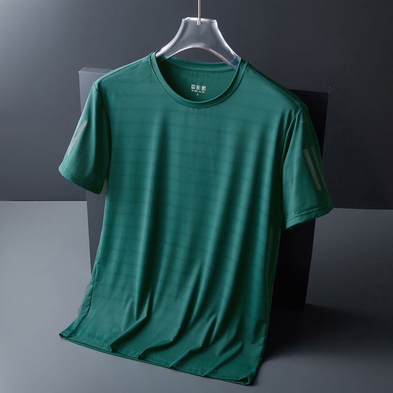 Áo Thun Tay Ngắn Dáng Rộng Bằng Lụa Lạnh Nhanh Khô Thời Trang Mùa Hè Hàng Mới Dành Cho Bạn Nam Cỡ L-6XL