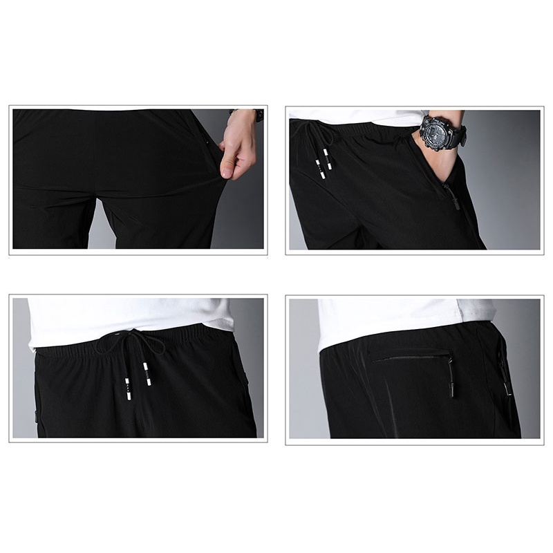 Quần Short Thể Thao Vải Lụa Lạnh Mỏng Dáng Rộng Nhanh Khô Thời Trang Mùa Hè Cho Nam