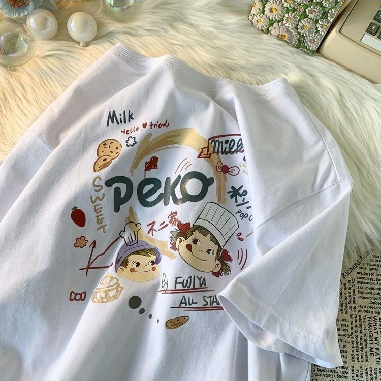 Áo Thun Cotton Tay Ngắn Họa Tiết Hoạt Hình Thời Trang 2023 Cho Bé Gái