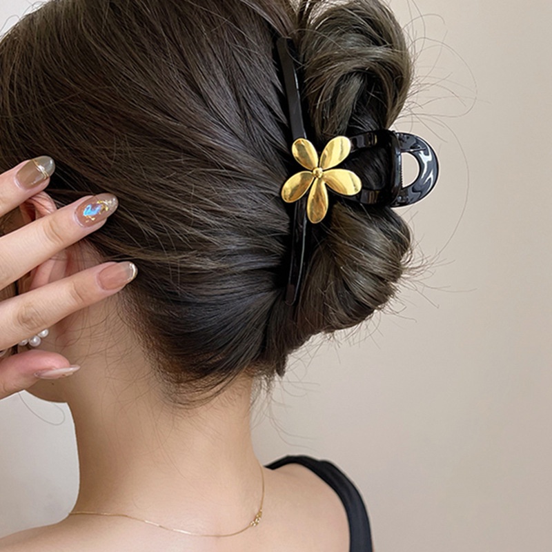 Kẹp Tóc Cỡ Lớn Màu Đen Phong Cách Hàn Quốc Cổ Điển Thời Trang Mùa Hè Cho Nữ