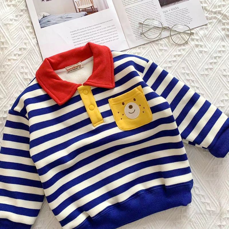 Áo Thun Polo Cotton Tay Dài Nhuộm Màu Phong Cách Hàn Quốc Thời Trang Mùa Xuân Mới 2023 Dành Cho Bé Trai