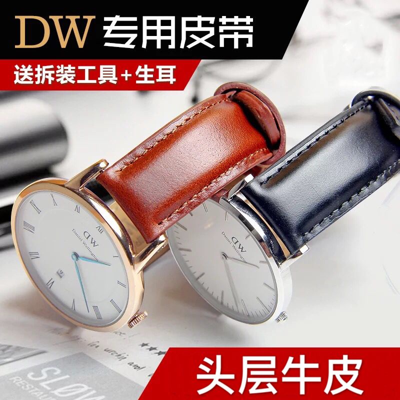 Dây Đeo Đồng Hồ Alternative dw Bằng Da Bò Thật Họa Tiết Da Cá Sấu Màu Đen Đỏ Trắng Nâu 20 un Cho Nam Và Nữ