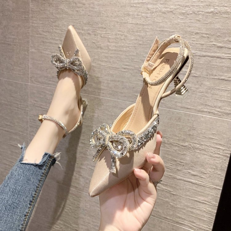 Giày Cao Gót Đính Nơ Thời Trang Cho Nữ