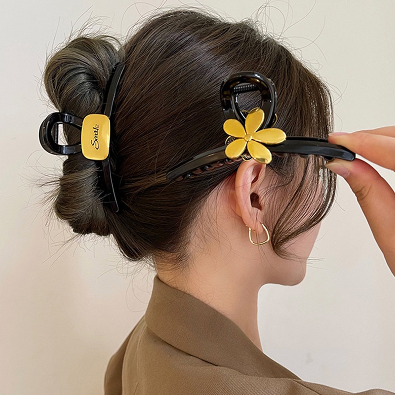 Kẹp Tóc Cỡ Lớn Màu Đen Phong Cách Hàn Quốc Cổ Điển Thời Trang Mùa Hè Cho Nữ