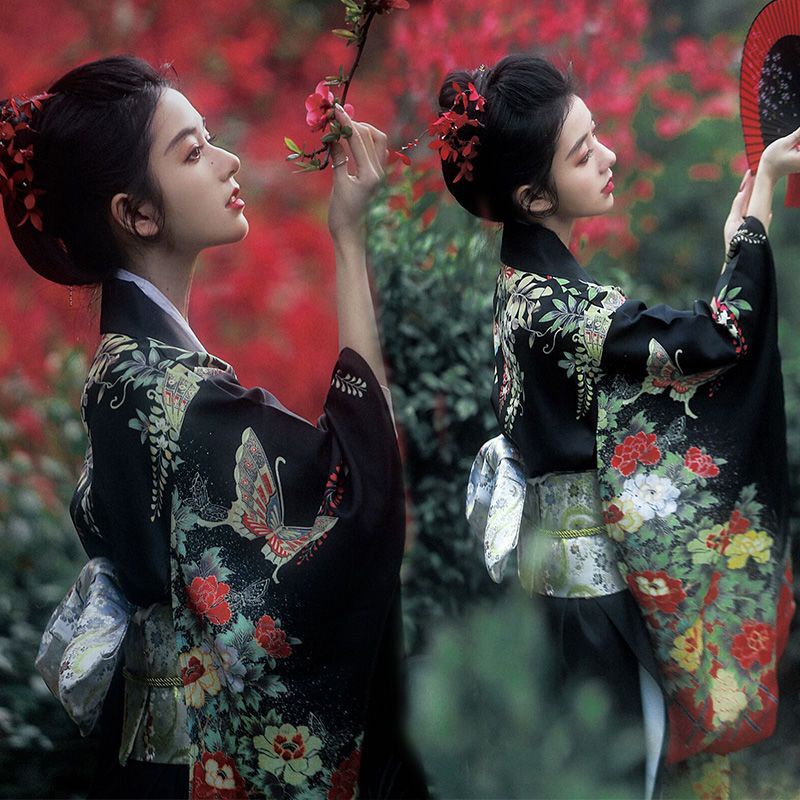 Bộ Kimono Truyền Thống Nhật Bản Cổ Điển Cho Nữ