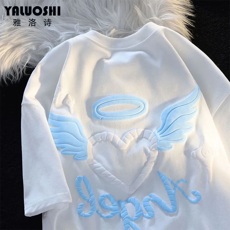 Áo Thun 00% Cotton Ngắn Tay oversize In Họa Tiết Hoạt Hình Thời Trang Mùa Hè Dành Cho Nam Và Nữ