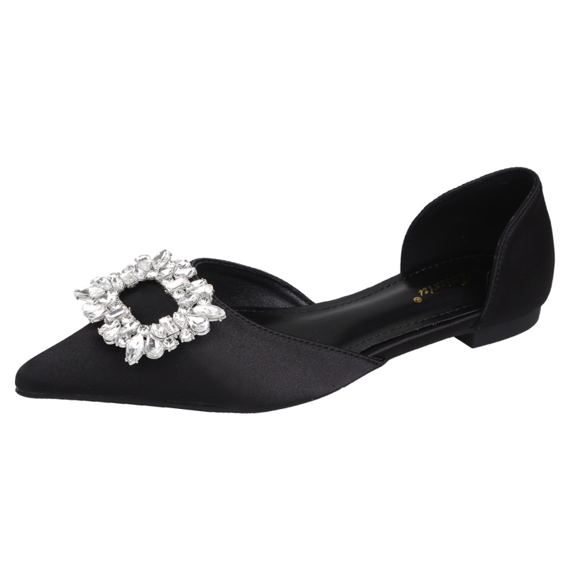 Giày Búp Bê Mũi Nhọn Đính Đá Thời Trang Dành Cho Nữ