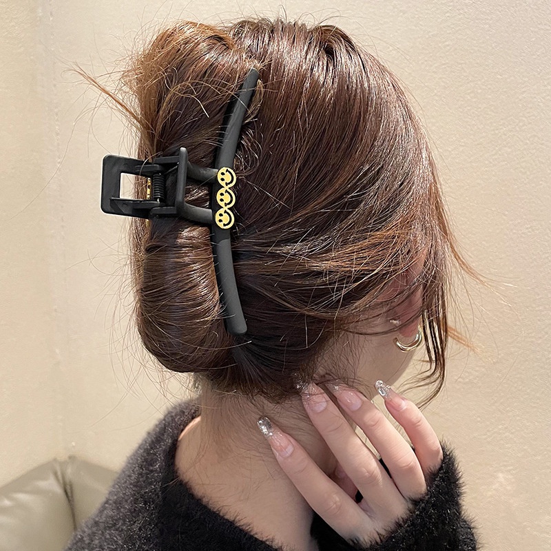 Kẹp Tóc Mặt Cười Nhám Phong Cách retro Đơn Giản Cao Cấp Cho Nữ