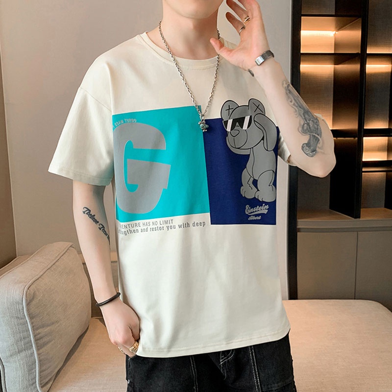 Áo Thun Tay Ngắn Dáng Rộng Thời Trang Mùa Hè Đơn Giản Cho Nam