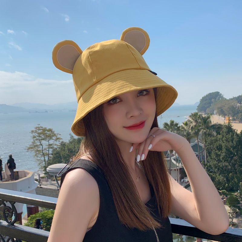 Hàng Mới Về Nón Tai Bèo Chống Nắng Họa Tiết Tai Chuột Mickey Dễ Thương Cho Nữ