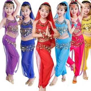 Bộ trang phục biểu diễn múa bụng phong cách ấn độ cho bé gái