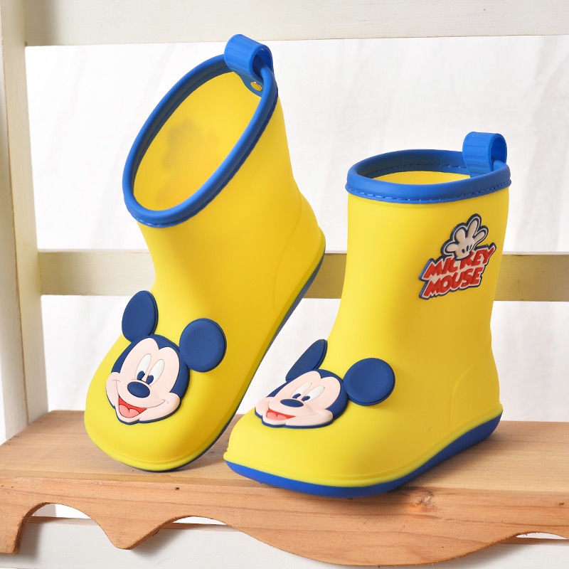 DISNEY Ủng Cao Su Đi Mưa Chống Trượt Chống Thấm Nước Hình Chuột Mickey Minnie Dành Cho Trẻ Em