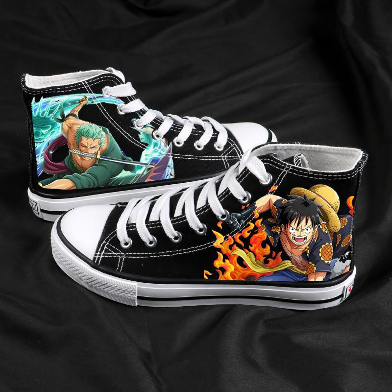 Giày Thể Thao Vải Canvas Cổ Cao In Hình Anime One Piece Phong Cách Hồng Kông Thời Trang Mùa Xuân 2023 [Giao Hàng 24 Giờ]