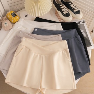 Quần short mỏng dành cho bà bầu Không gian Cotton Mùa hè Quần ống rộng Quần bà bầu Quần mặc ngoài thời trang Quần legging