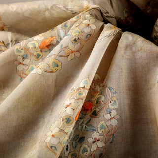 Vải cotton Lanh Cao Cấp 1.45m * 0.5m In Họa Tiết vintage Dùng May Áo Đầm Hán Phục Mùa Hè
