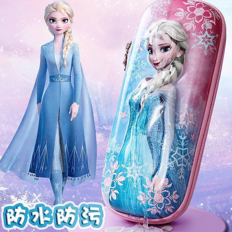 Disney DISNEY Hộp Đựng Bút Chì EVA Chống Sốc Cỡ Lớn In Hoạt Hình Frozen 3D Dễ Thương Cho Bé D4SZ 2023