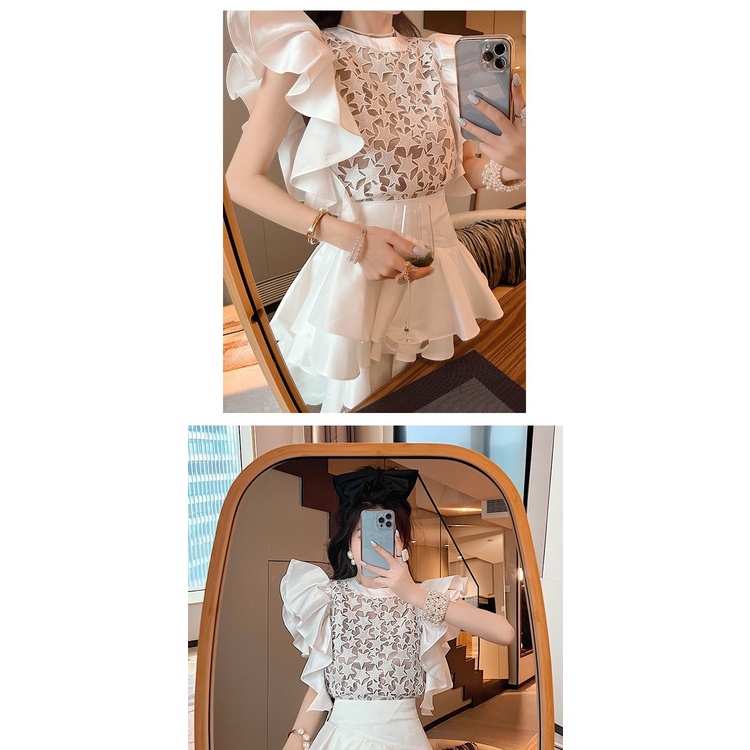 Set Áo Ren + Chân Váy Thiết Kế Mới Thời Trang Mùa Hè 2022 Dành Cho Nữ