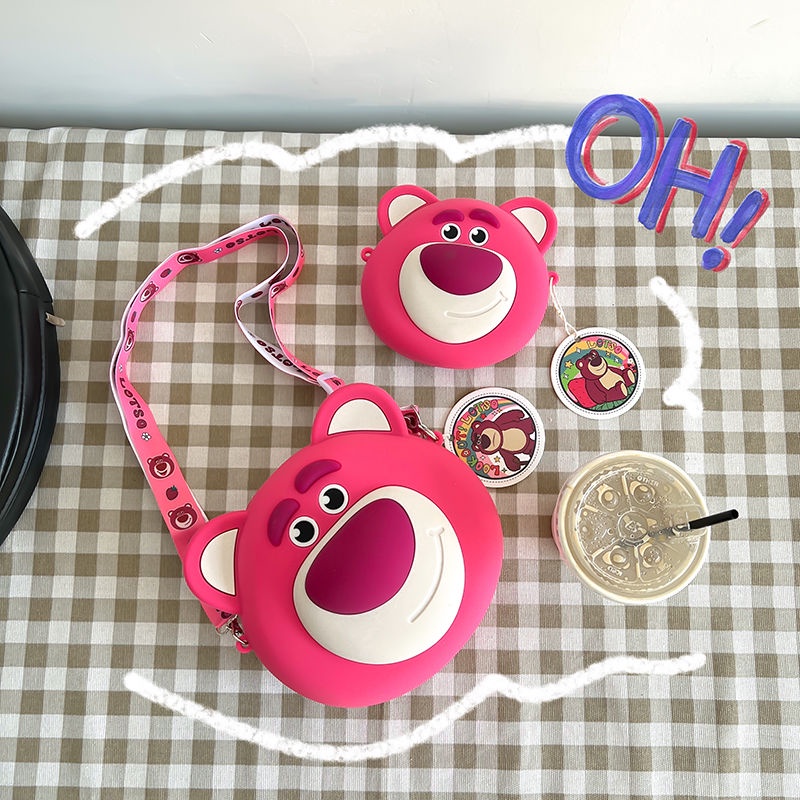 SUNNYCOLOR Túi bên hông Sang trọng Nguyên tố gấu dâu tây Dễ thương L21T071