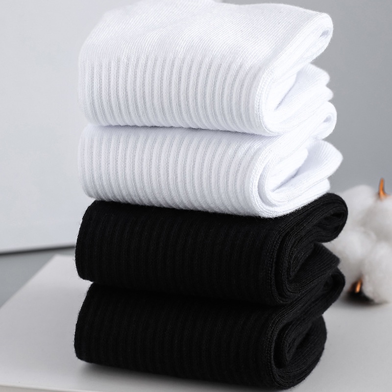 Tất cotton WAFNHA D794 thấm hút mồ hôi thoáng khí màu trắng đen