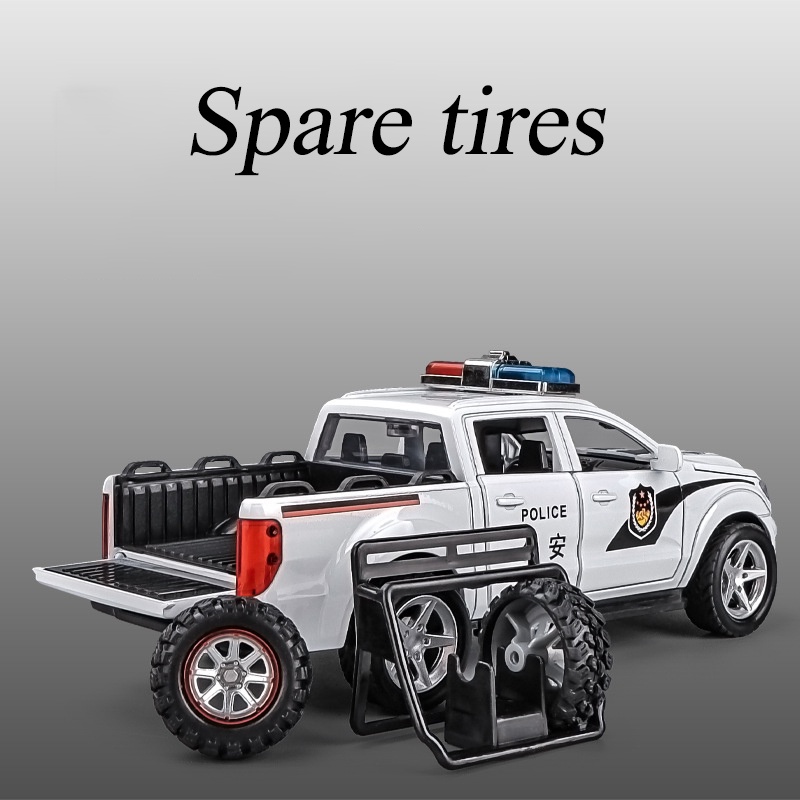 Mô Hình Xe Cảnh Sát Ford Raptor F350 Tỉ Lệ 1 / 32 Bằng Hợp Kim Kẽm Có Đèn Và Âm Thanh