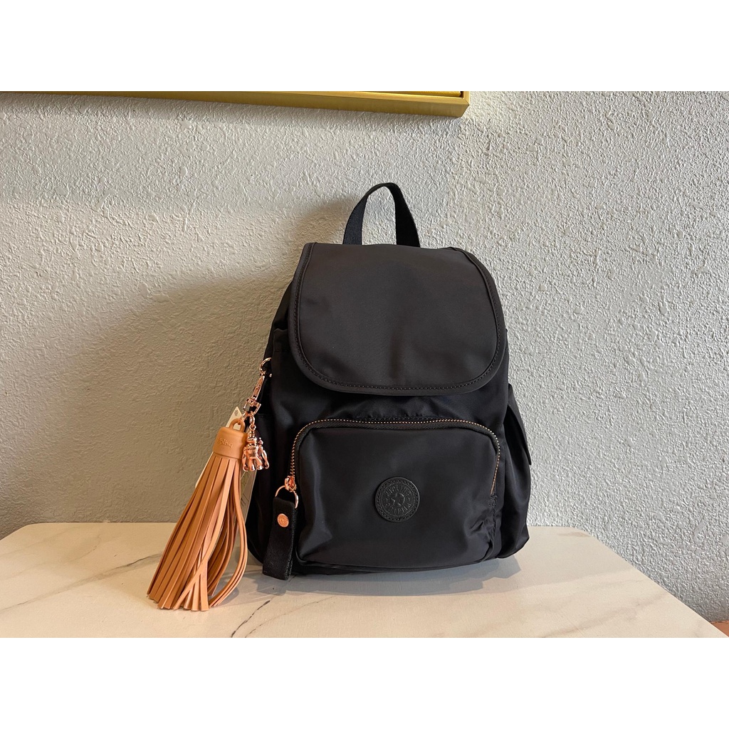 KIPLING Ba Lô Vải Canvas Siêu Nhẹ Thiết Kế Đơn Giản Thời Trang Cá Tính Cho Nữ|Gói Thành Phố 12671 Tua Đen