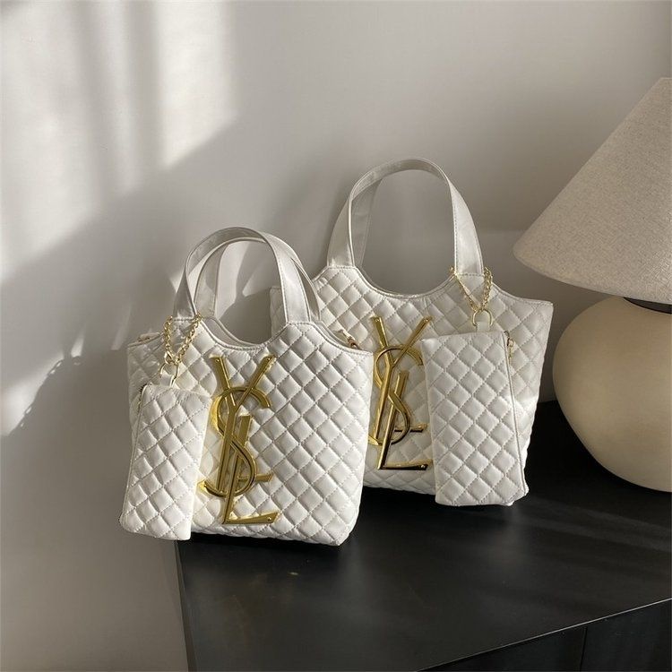 Túi Xách Tote Đeo Vai Họa Tiết Kim Cương Sức Chứa Lớn Phong Cách Retro Thời Trang 2023 Dành Cho Nữ