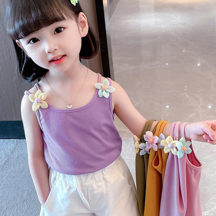 Áo Hai Dây In Hoa Màu Sắc Kẹo Ngọt Thời Trang Mùa Hè Hàn Quốc 202