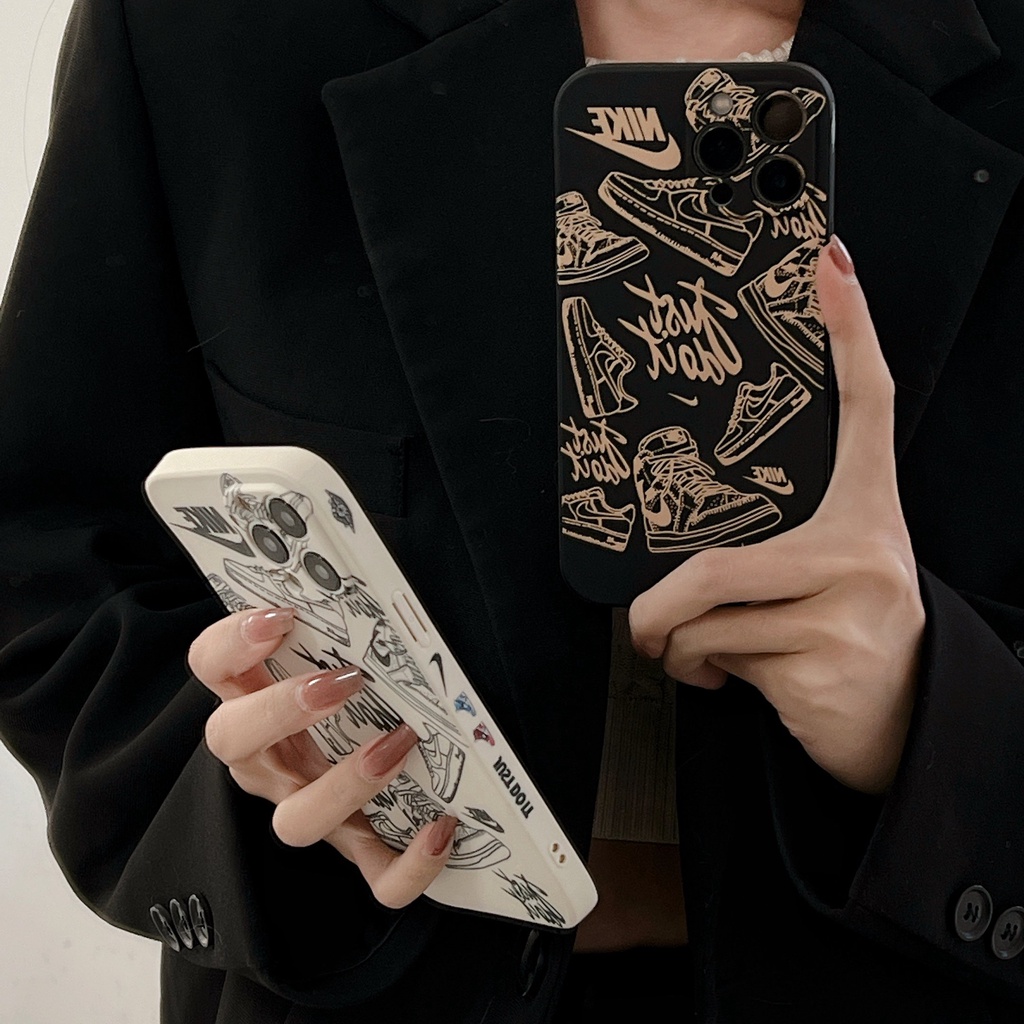 Ốp Điện Thoại Họa Tiết NIKE Phong Cách Âu Mỹ Cho iPhone 11 12 13 14 pro max 12 pro max 13 pro max 14 pro max