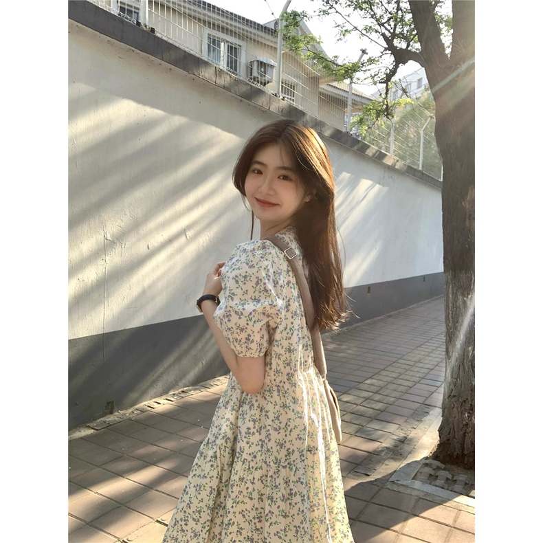 Đầm Hoa Ngắn Tay Dáng Rộng Phong Cách Mới Dành Cho Nữ 60969