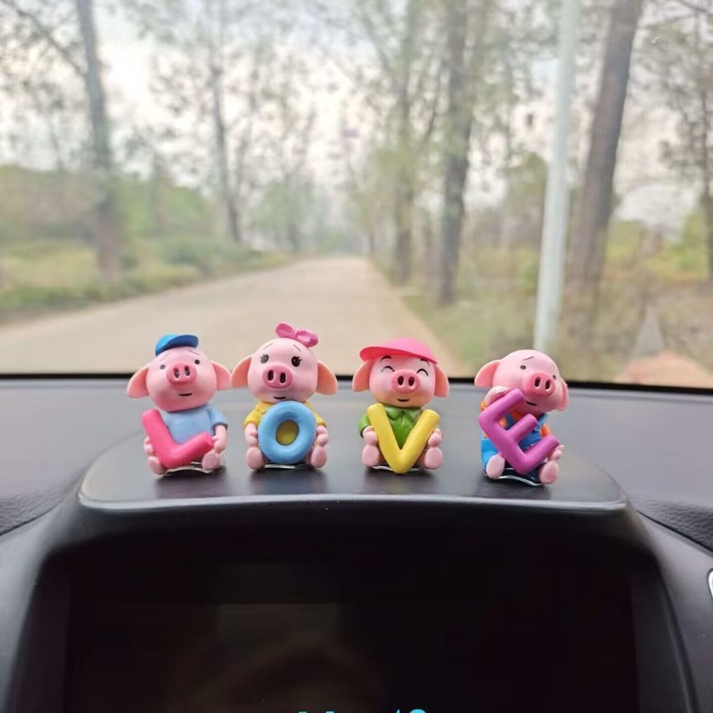 Phụ Kiện Trang Trí Xe Hơi / Bàn Điều Khiển Trung Tâm Hình Chú Heo Đáng Yêu