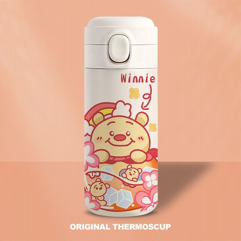 Bình Nước Giữ Nhiệt Bằng Thép Không Gỉ Chất Lượng Cao Họa Tiết Chú Chó Cinnamon / Dâu Tây Đáng Yêu