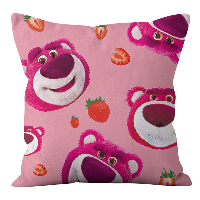 Vỏ Gối Gấu Dâu Lotso Hai Mặt In Họa Tiết Hoạt Hình Anime Đáng Yêu