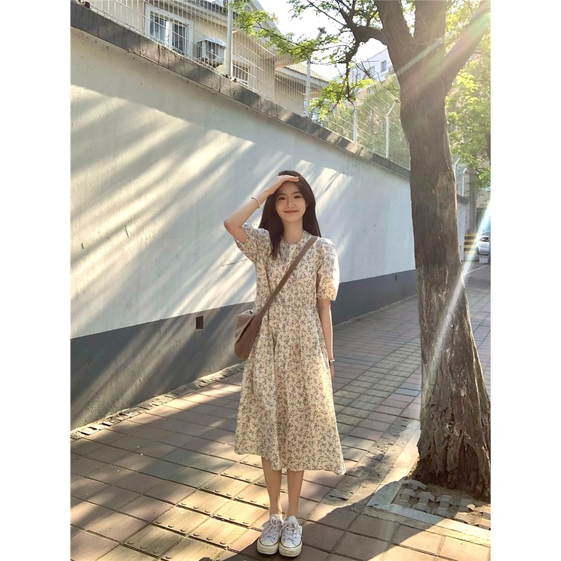 Đầm Hoa Ngắn Tay Dáng Rộng Phong Cách Mới Dành Cho Nữ 60969