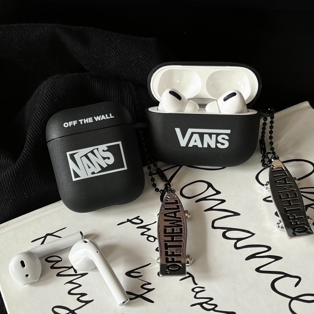 Vỏ Bảo Vệ Hộp Sạc Tai Nghe AirPods3 AirPodsPro2gen 2023 Bằng TPU Nhám Họa Tiết VANS Đen Sành Điệu