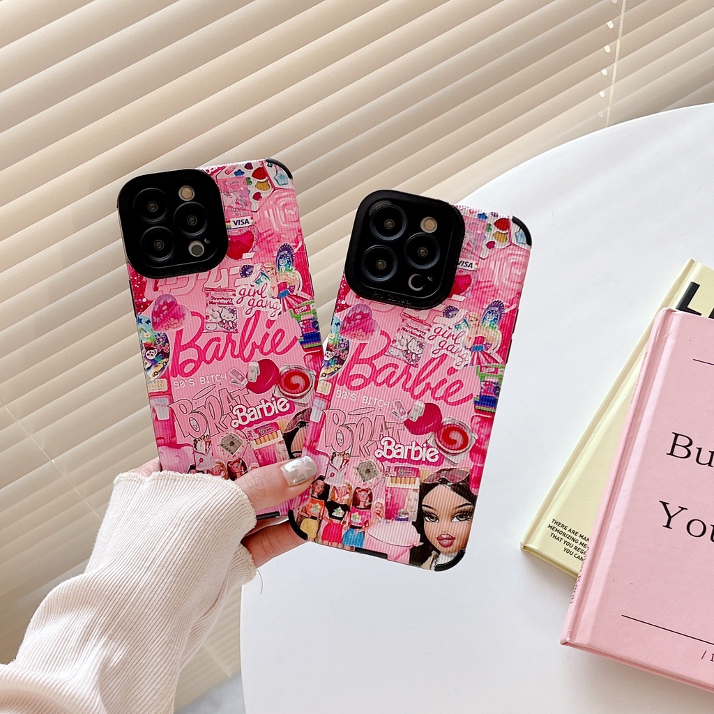 Ốp Điện Thoại tpu Dẻo Họa Tiết Hoạt Hình Đôi Mắt Thiên Thần Kèm Búp Bê Barbie Cho iPhone 14 13 12 11 Pro Max XS XR 7 8 Plus