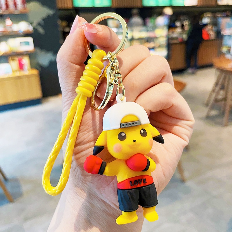 Móc Khóa PVC Hình Quả Bóng Trượt Hoạt Hình Pikachu Cho Nam Nữ