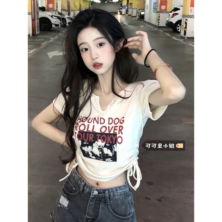 Áo Thun Tay Ngắn Thiết Kế Mới Thời Trang Mùa Hè Theo Phong Cách Vintage Dành Cho Nữ