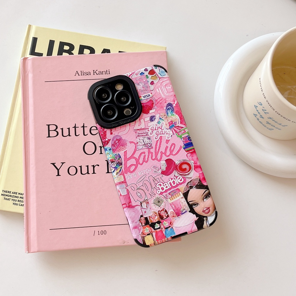 Ốp Điện Thoại tpu Dẻo Họa Tiết Hoạt Hình Đôi Mắt Thiên Thần Kèm Búp Bê Barbie Cho iPhone 14 13 12 11 Pro Max XS XR 7 8 Plus