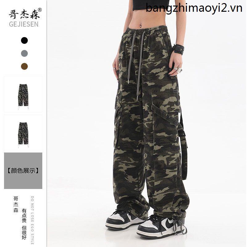 Quần Dài Ống Rộng Họa Tiết Rằn Ri Phong Cách Hip Hop Thời Trang Xuân Thu Cá Tính Cho Nam