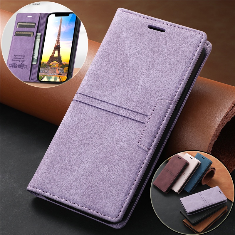 Bao Da Điện Thoại Dạng Ví Nắp Lật Nam Châm Có Ngăn Đựng Thẻ Cho Xiaomi POCO X5 F4 Redmi Note 12 Pro Plus Explorer Speed 12C 11A 10C 5G