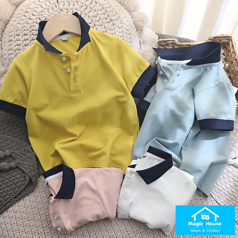 Áo Thun POLO Ngắn Tay Phối Lưới Thời Trang Cho Bé Trai
