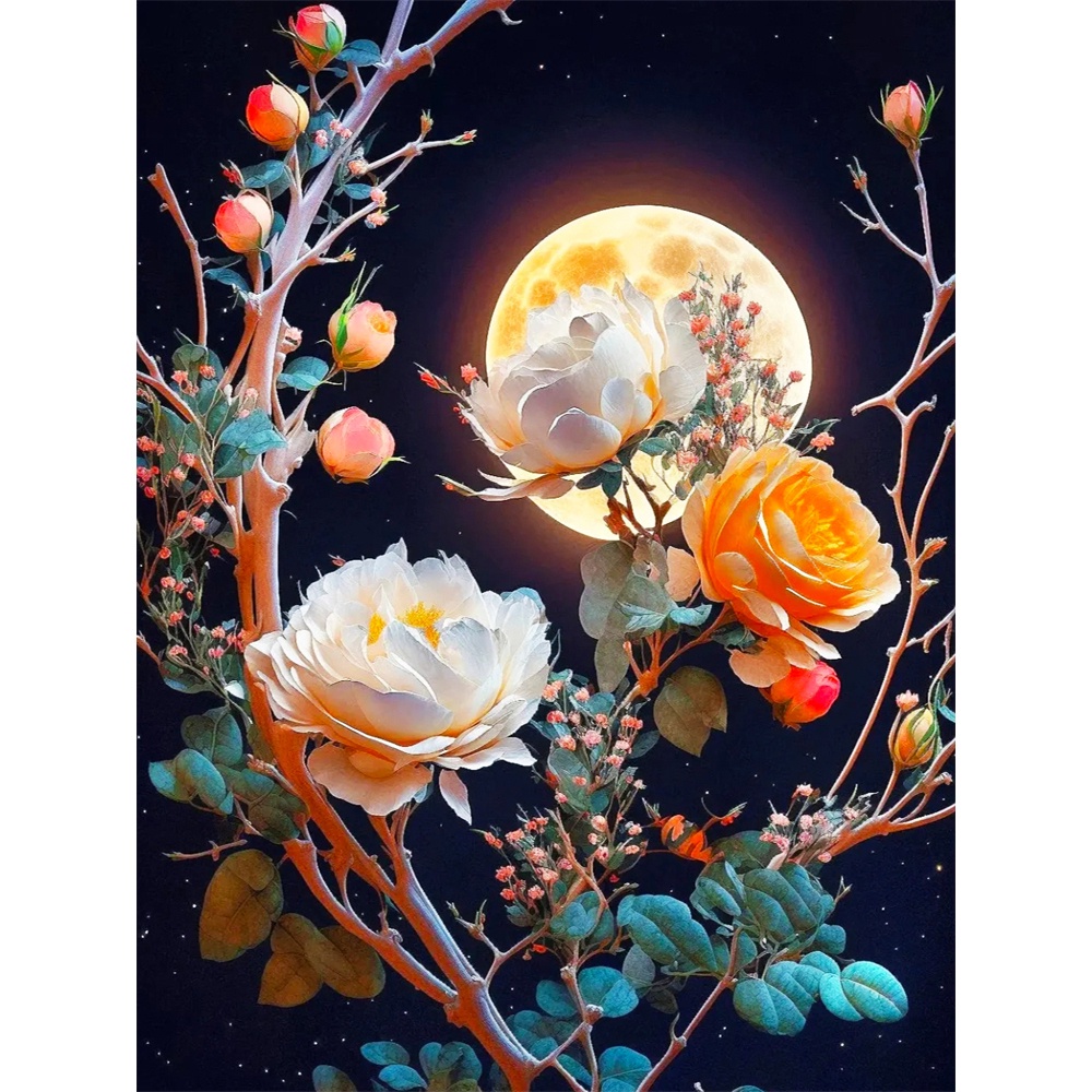 Bộ Dụng Cụ Thêu Tranh Chữ Thập Hình Hoa Hồng