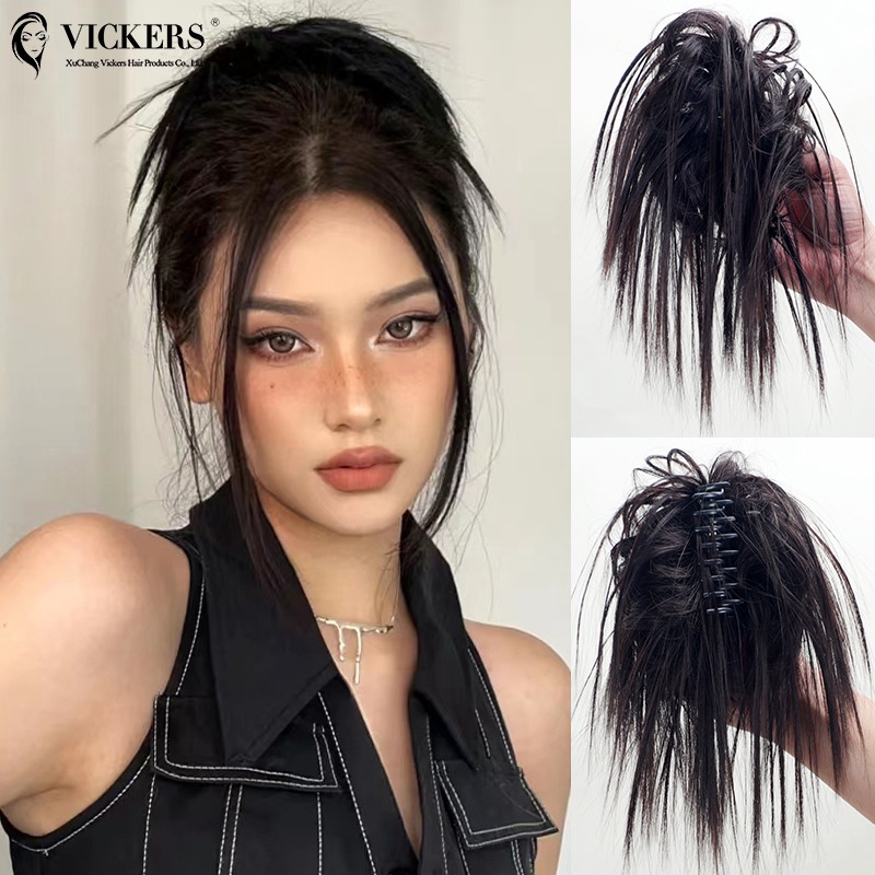 Kẹp Tóc Giả Rơm Đính Bông Hoa Phong Cách punk Cho Nữ