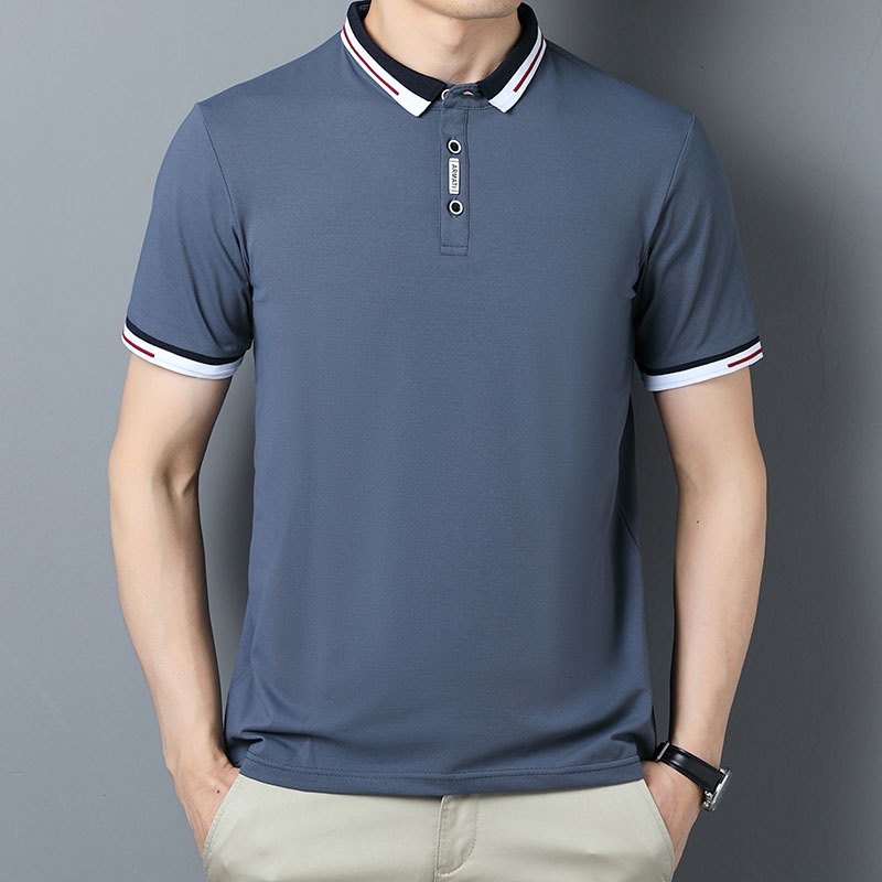 Áo polo Ngắn Tay Màu Trơn Thời Trang Mùa Hè Hàn Quốc Cho Nam