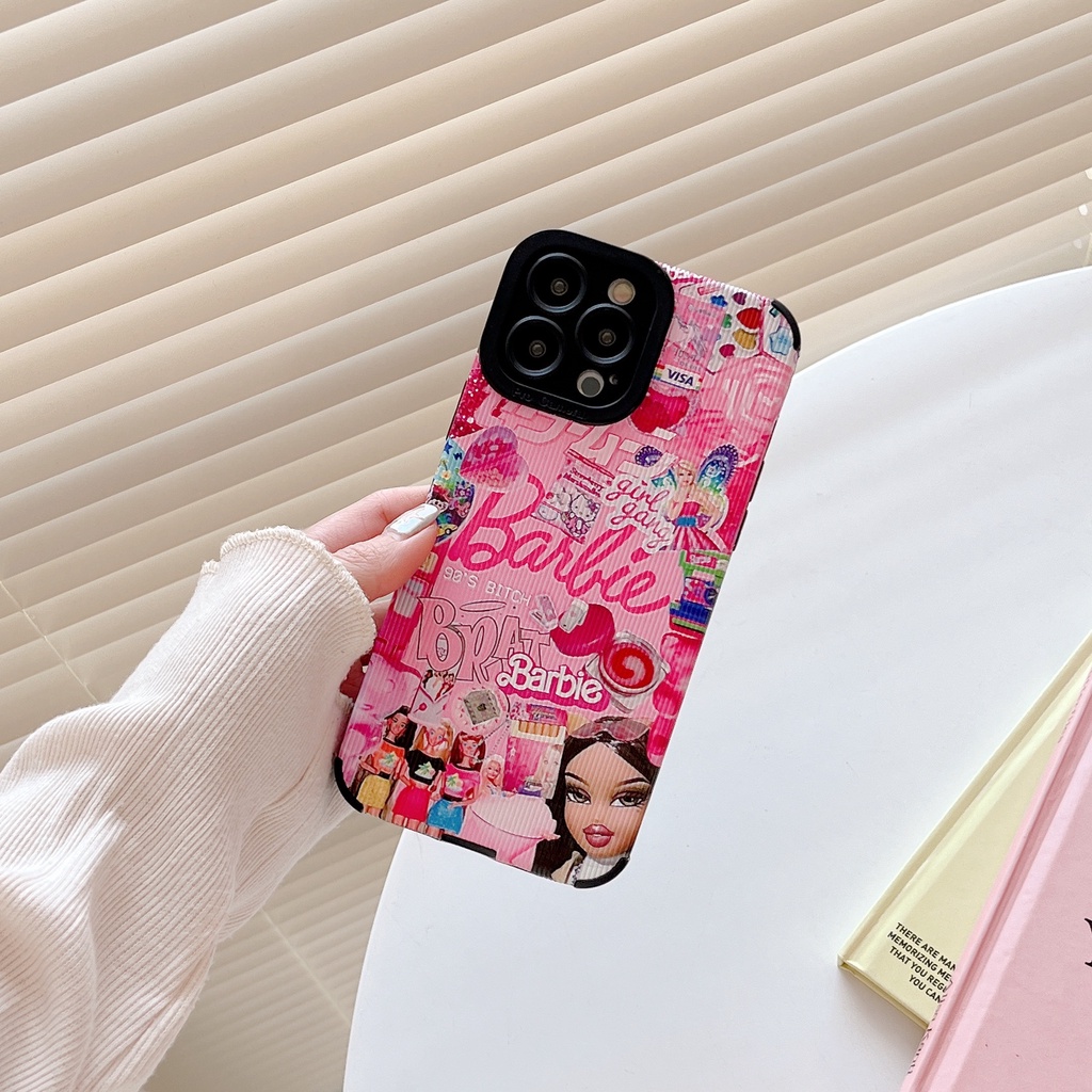Ốp Điện Thoại tpu Dẻo Họa Tiết Hoạt Hình Đôi Mắt Thiên Thần Kèm Búp Bê Barbie Cho iPhone 14 13 12 11 Pro Max XS XR 7 8 Plus