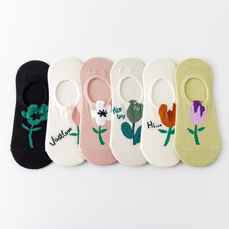 Vớ ngắn vô hình WAFNHA D800 phối silicon chống trượt phong cách Hàn Quốc cho nữ