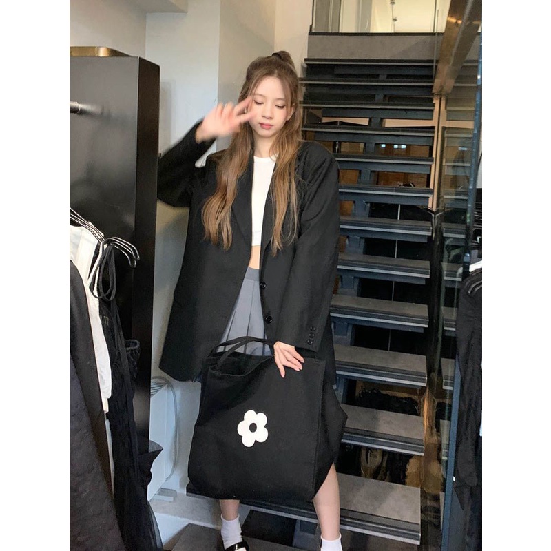 Túi Xách Canvas Cỡ Lớn In Chữ Thời Trang Cho Nữ